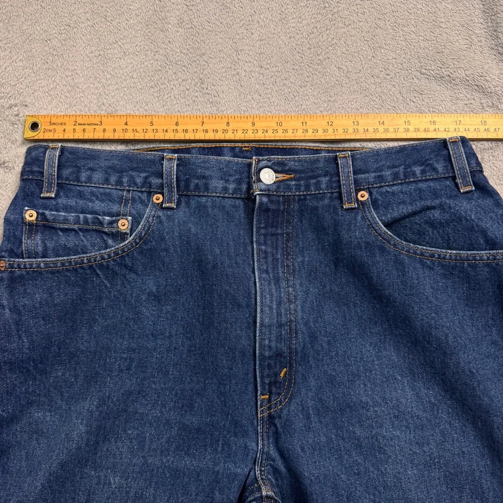 Levi's 505‎ Mens Jeans Tag Size W36 L32 Regular Fit Straight Leg Dark Wash Denim